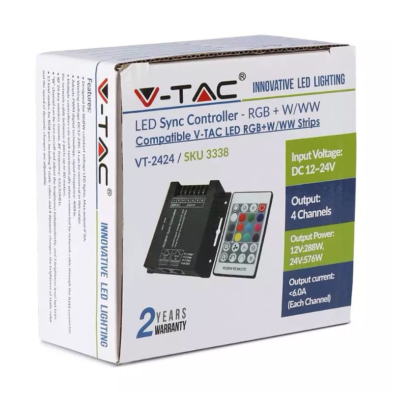 V-Tac Controller remote Controller Banda LED V-Tac SKU-3338 | 12V/24V, Cu Dimmer