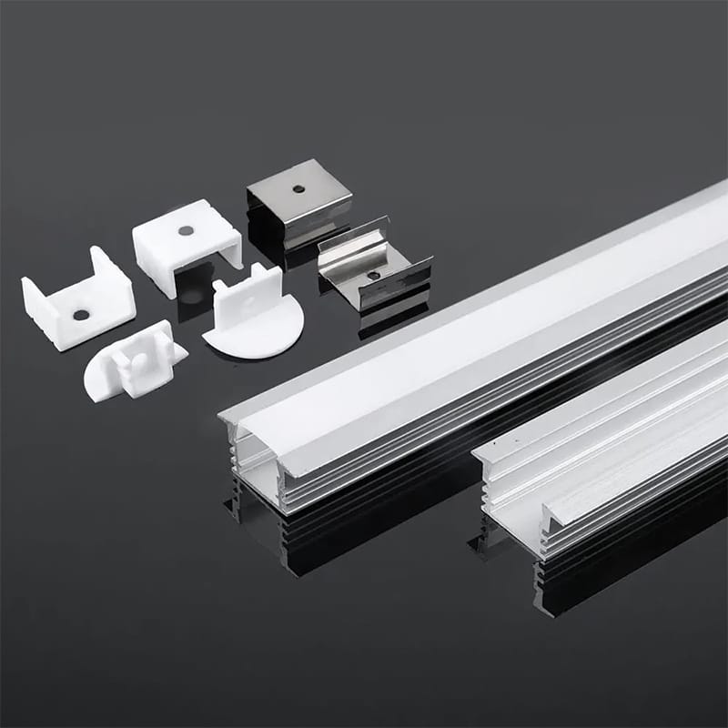 V-Tac Accesorii lumini scena Profil Aluminiu V-Tac SKU-3357 | Banda LED, 2m, 24.5mm x 12.2mm, Mat