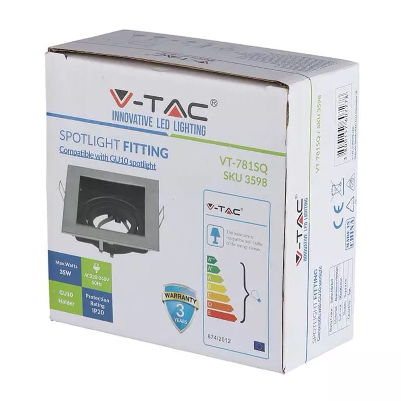 V-Tac Corp iluminat Corp Iluminat V-Tac SKU-3598 | Spot GU10, Crom