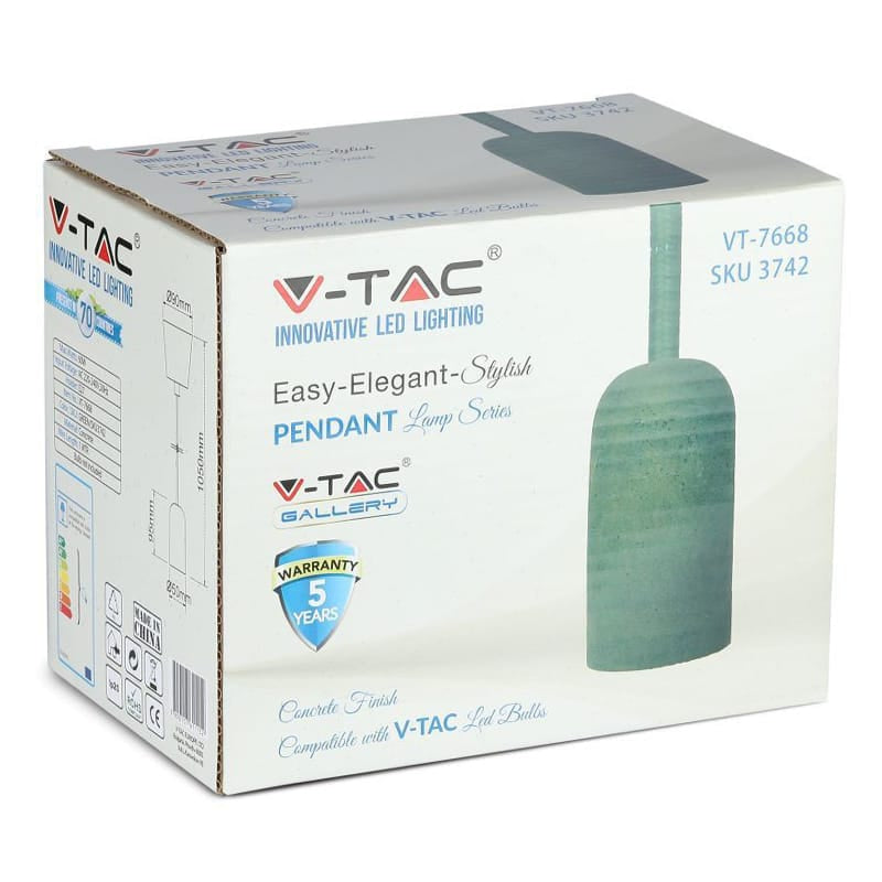 V-Tac Pendul Pendul Tavan V-Tac SKU-3742 | Soclu E27, Verde