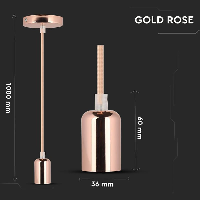 V-Tac Pendul Pendul Tavan V-Tac SKU-3777 | Soclu E27, Metal, Gold Rose