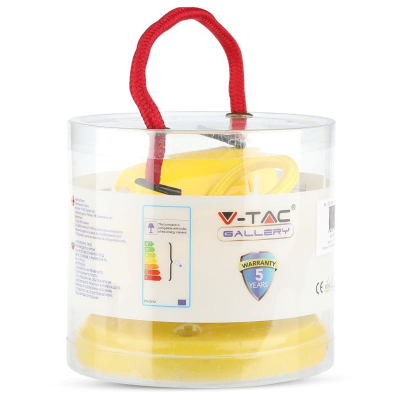 V-Tac Pendul Pendul Tavan V-Tac SKU-3809 | Portelan, Soclu E27, Galben