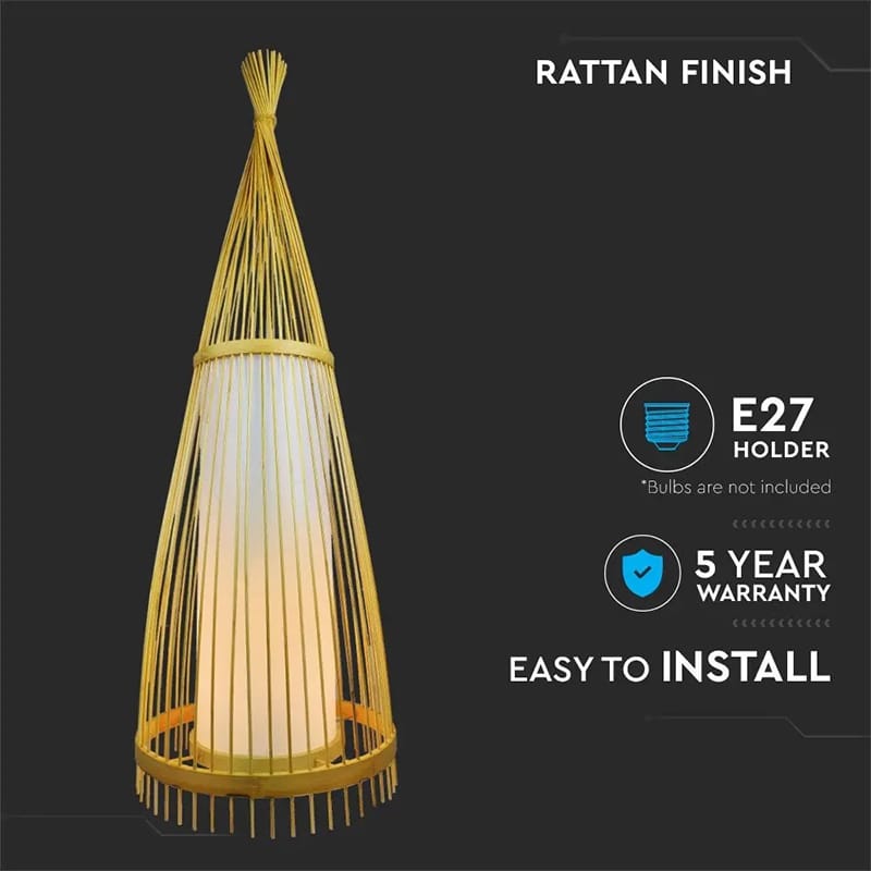 V-Tac Lampa Lampa de Podea V-Tac SKU-40561 | Rattan, E27, 150cm, Ø45cm, 60W