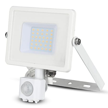 V-Tac Proiector LED Proiector LED V-Tac SKU-458 | 30W, 4000K, IP44, Senzor Miscare, Alb