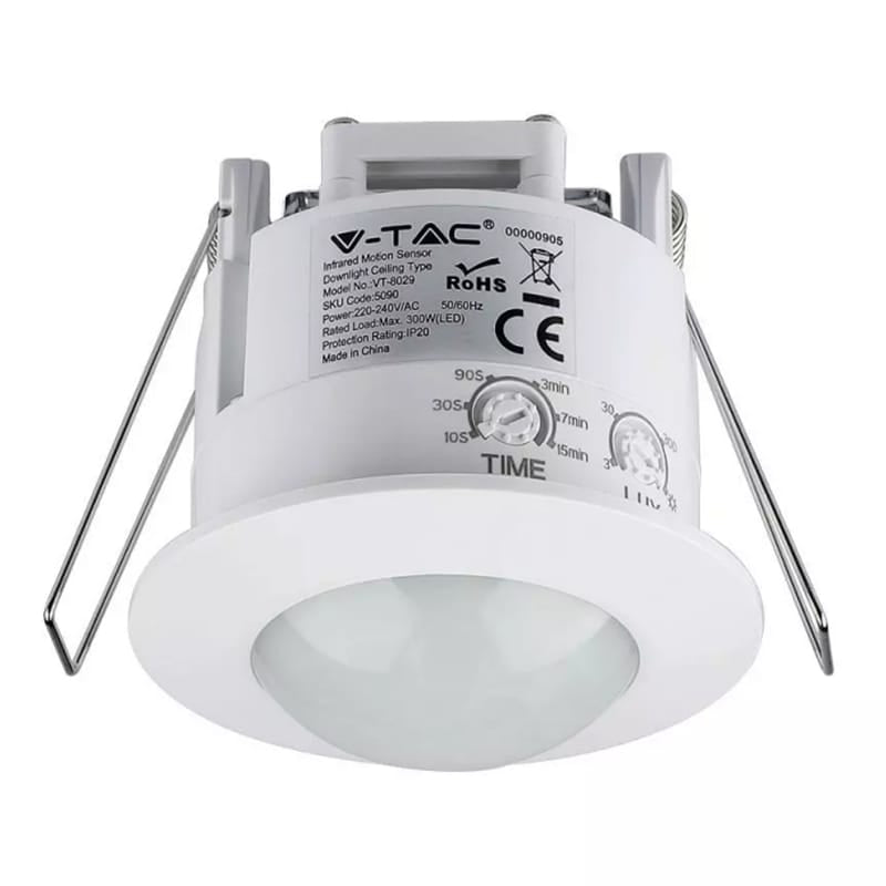 V-Tac Senzor smart Senzor Miscare V-Tac SKU-5090 | 360 Grade, Incorporabil, Alb