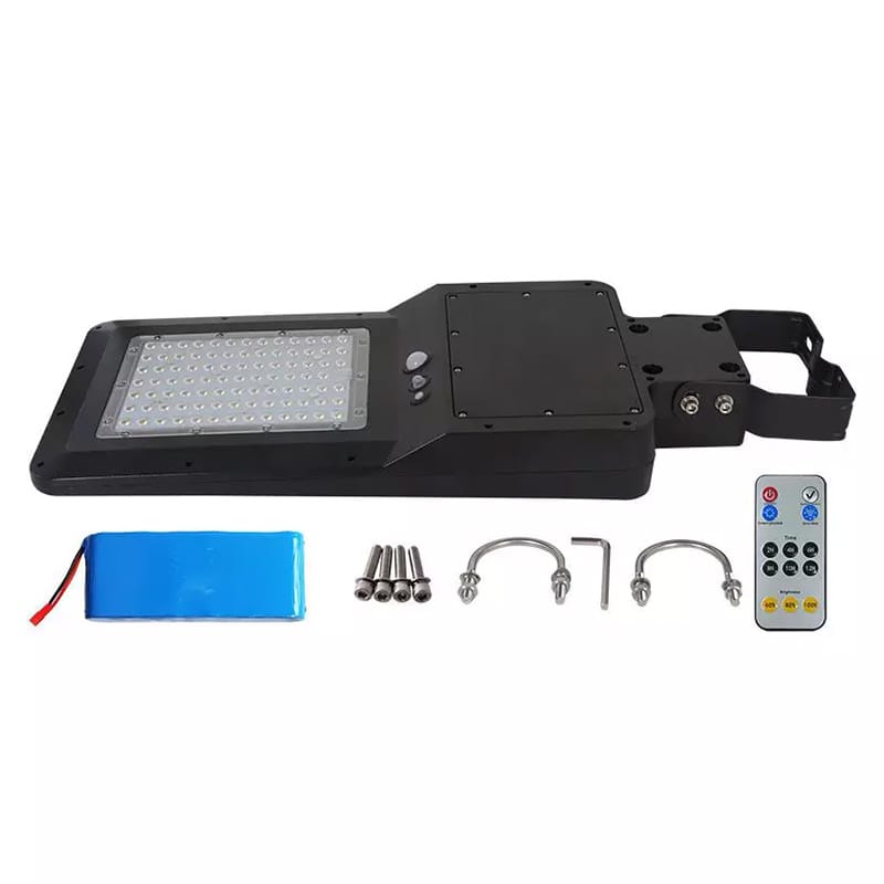 V-Tac Corp iluminat stradal solar LED V-Tac 40W, 4800 lm, 6000K alb rece, IP65, senzor miscare, panou monocristalin 21W