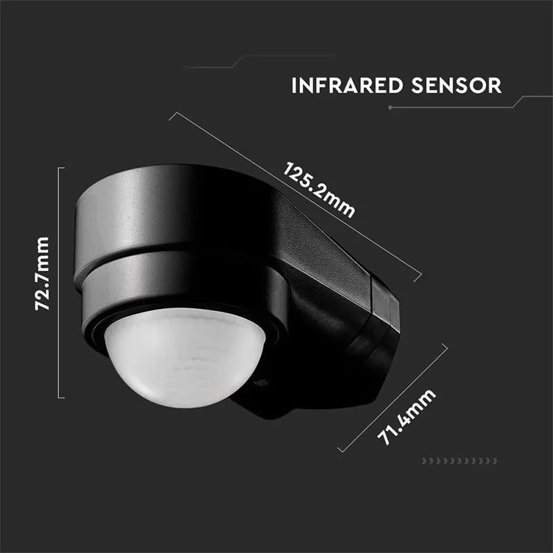 V-Tac Senzor smart Senzor de Miscare V-Tac SKU-6612 | 240 Grade, Montaj pe Colt, Negru