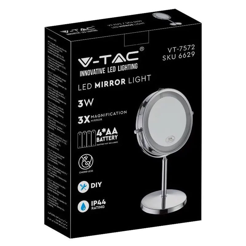 V-Tac Lampa LED Oglinda LED V-Tac SKU-6629 | 7", 3W, 6400K, 1x/3x, IP44