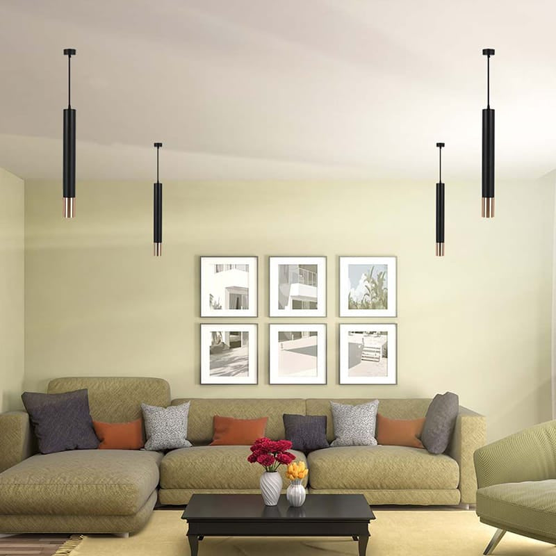 V-Tac Corp de iluminat Pendul V-Tac SKU-6689 | GU10, 60x500mm, Negru/Auriu