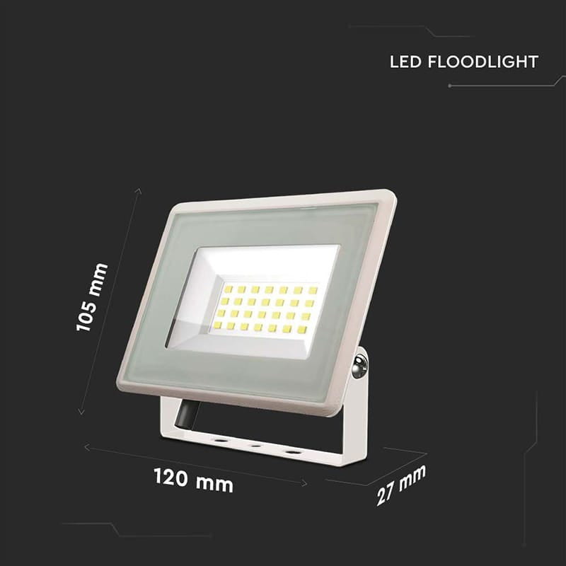 V-Tac Proiector LED Proiector LED V-Tac SKU-6742 | 20W, 6500K, IP65, Alb