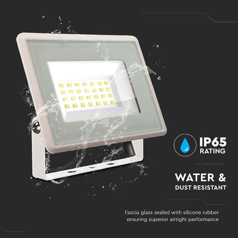 V-Tac Proiector LED Proiector LED V-Tac SKU-6742 | 20W, 6500K, IP65, Alb