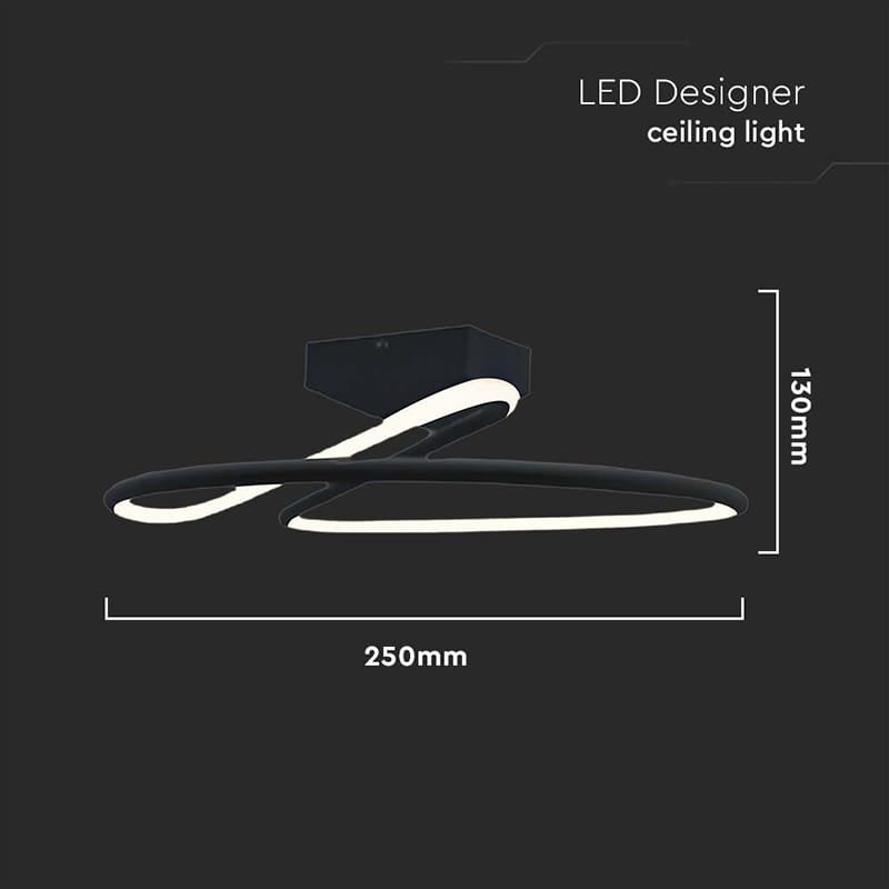 V-Tac Plafoniera LED Plafoniera LED V-Tac SKU-6926 | 20W, 4000K, 2130lm, Ø25cm, Negru