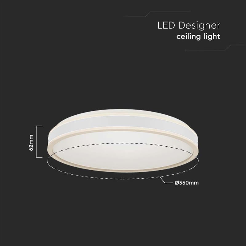 V-Tac Plafoniera LED Plafoniera LED V-Tac SKU-6987 | 18W, 4000K, 1280lm, Ø350mm, Alb