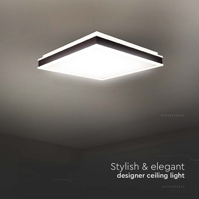 V-Tac Plafoniera LED Plafoniera LED V-Tac SKU-6992 | 24W, 3in1 Dimabila, 4000K, 40x40cm, Negru