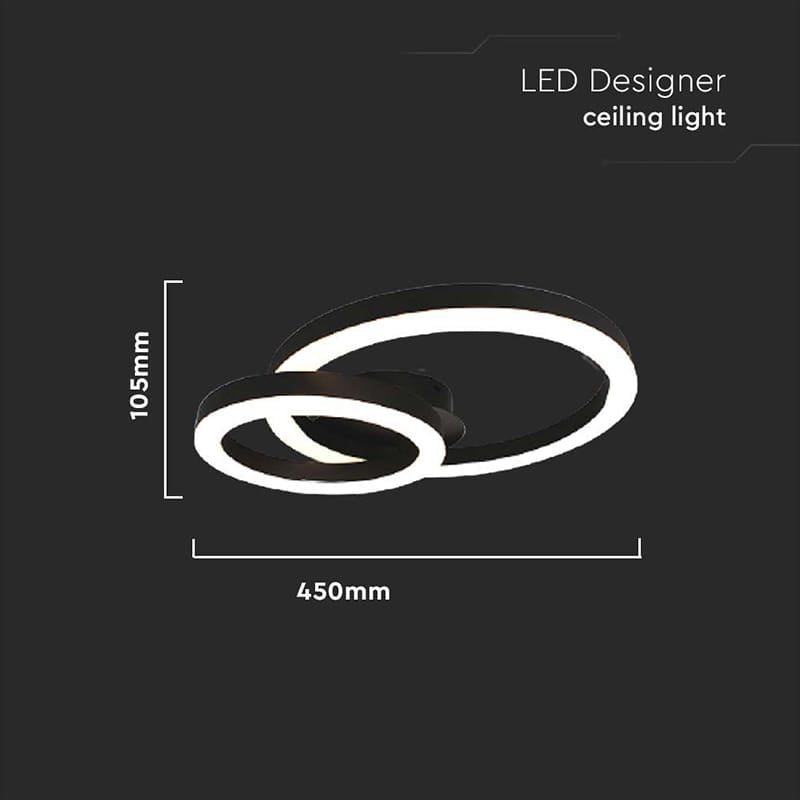 V-Tac Lampa LED Candelabru LED V-Tac SKU-7000 | 20W, 3000K, Ø45cm, 2130lm, Negru