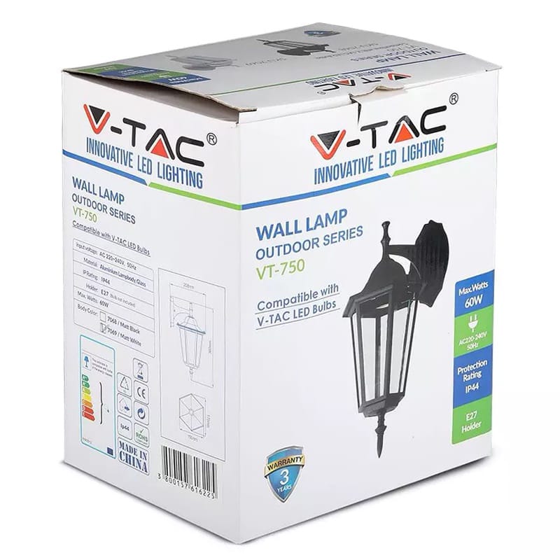 V-Tac Corp iluminat Corp Iluminat V-Tac SKU-7069 | Aplicabil Perete, Max 40W, IP44, Alb