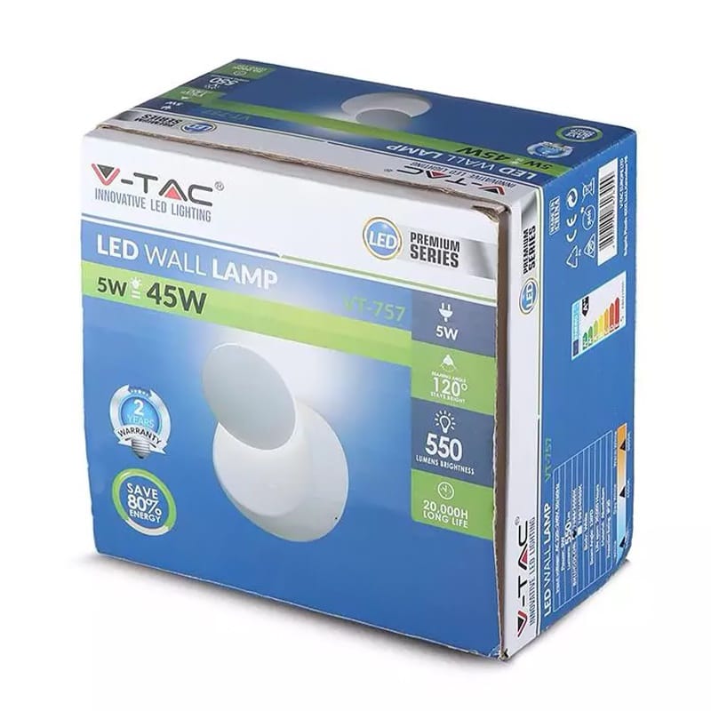 V-Tac Lampa LED Aplica LED V-Tac SKU-7093 | 5W, 4000K, Alb Neutru