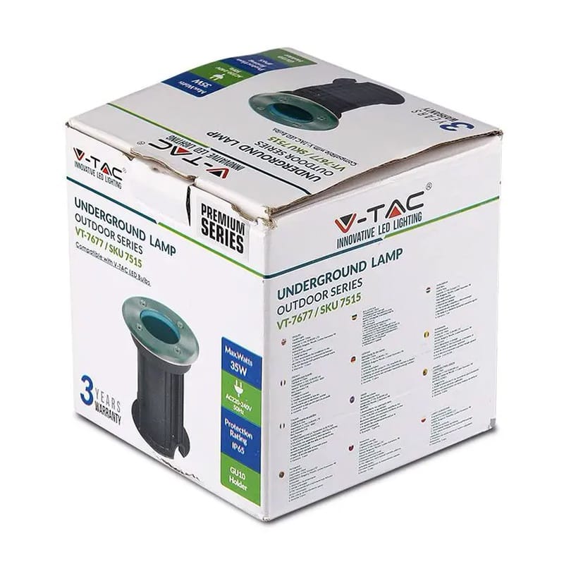 V-Tac Corp iluminat Corp Iluminat V-Tac SKU-7515 | Montaj Podea, GU10, IP65, Negru