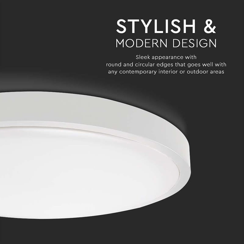 V-Tac Plafoniera LED Plafoniera LED V-Tac SKU-7622 | 30W, IP44, 4000K Alb Neutru, Alb
