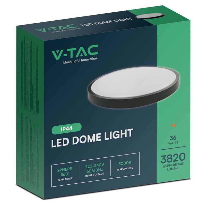 V-Tac Plafoniera LED Plafoniera LED V-Tac SKU-76411 | 36W, IP44, 6500K, Negru