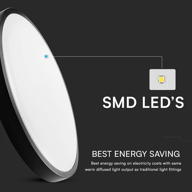V-Tac Plafoniera LED Plafoniera LED V-Tac SKU-76411 | 36W, IP44, 6500K, Negru