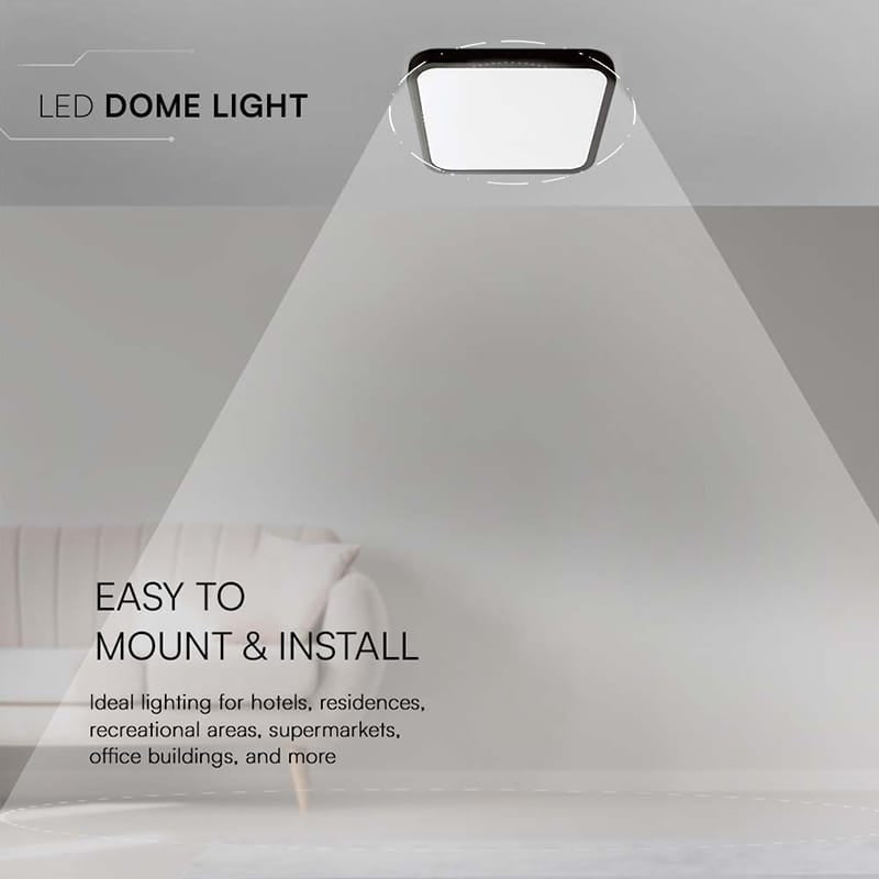 V-Tac Plafoniera LED Plafoniera LED V-Tac SKU-76461 | 24W, 4000K, IP44, Negru