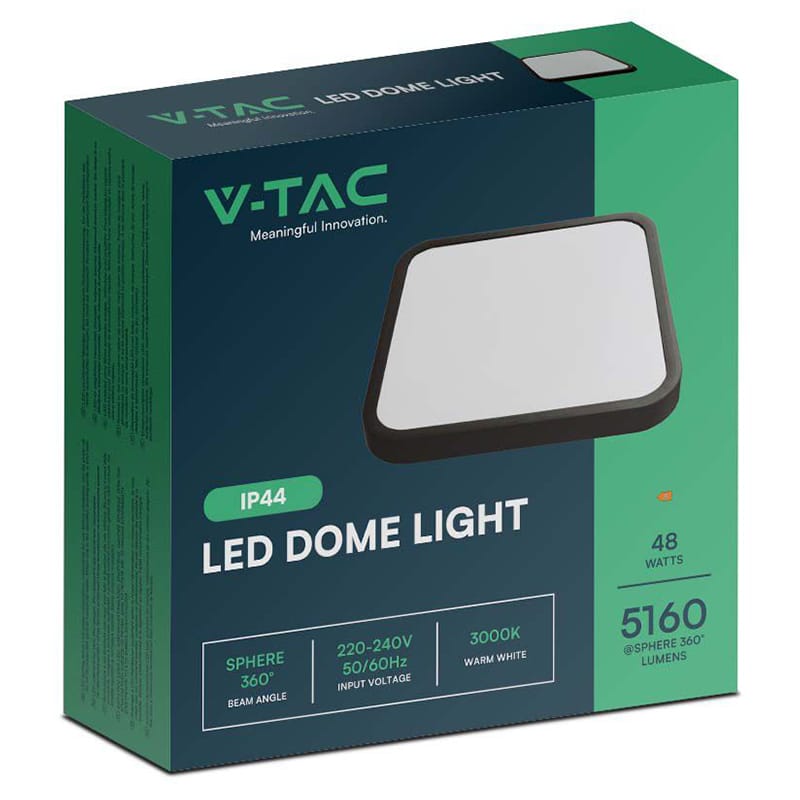 V-Tac Plafoniera LED Plafoniera LED V-Tac SKU-76491 | 48W, IP44, 4000K, Negru