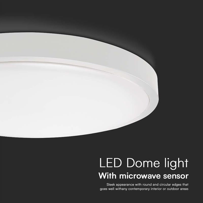 V-Tac Plafoniera LED Plafoniera LED V-Tac SKU-76611 | 18W, IP44, Senzor, 6500K, Alb