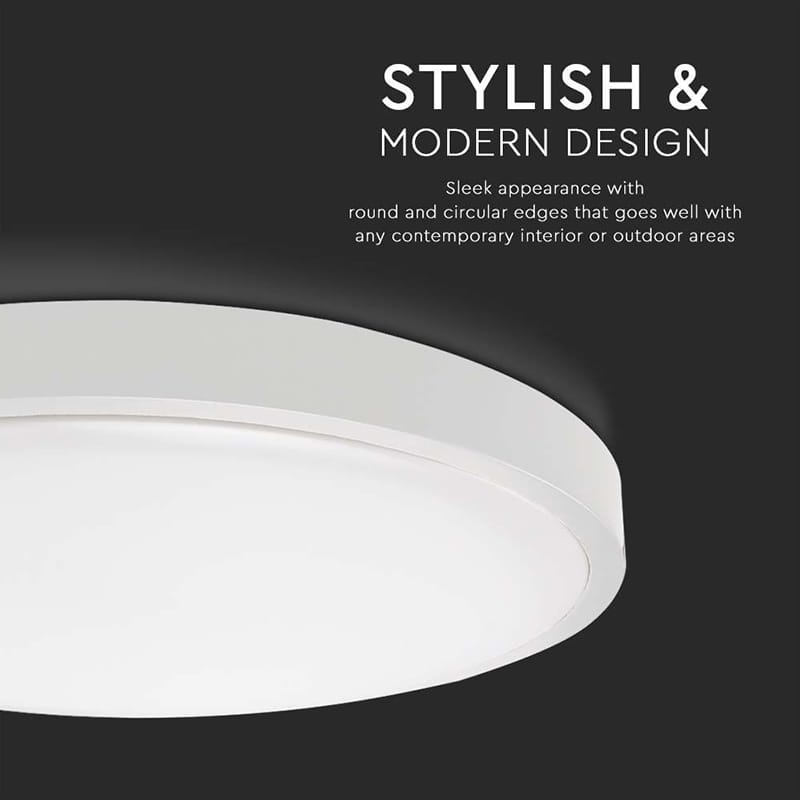 V-Tac Plafoniera LED Plafoniera LED V-Tac SKU-7662 | 24W, 3000K, IP44, Senzor Miscare