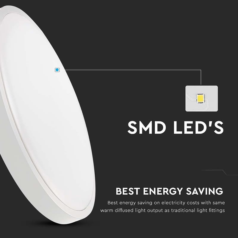 V-Tac Plafoniera LED Plafoniera LED V-Tac SKU-7662 | 24W, 3000K, IP44, Senzor Miscare