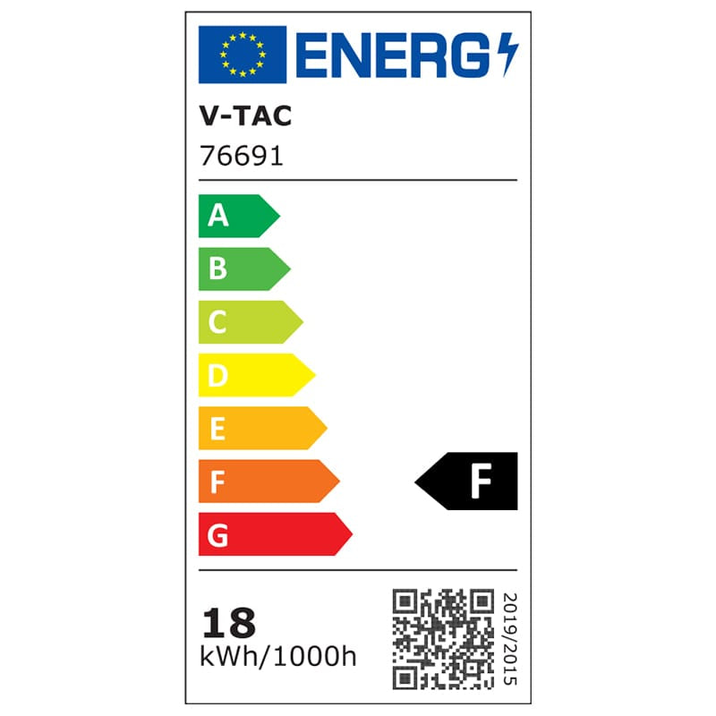 V-Tac Plafoniera LED Plafoniera LED V-Tac SKU-76691 | 18W, IP44, Senzor, 4000K, Negru