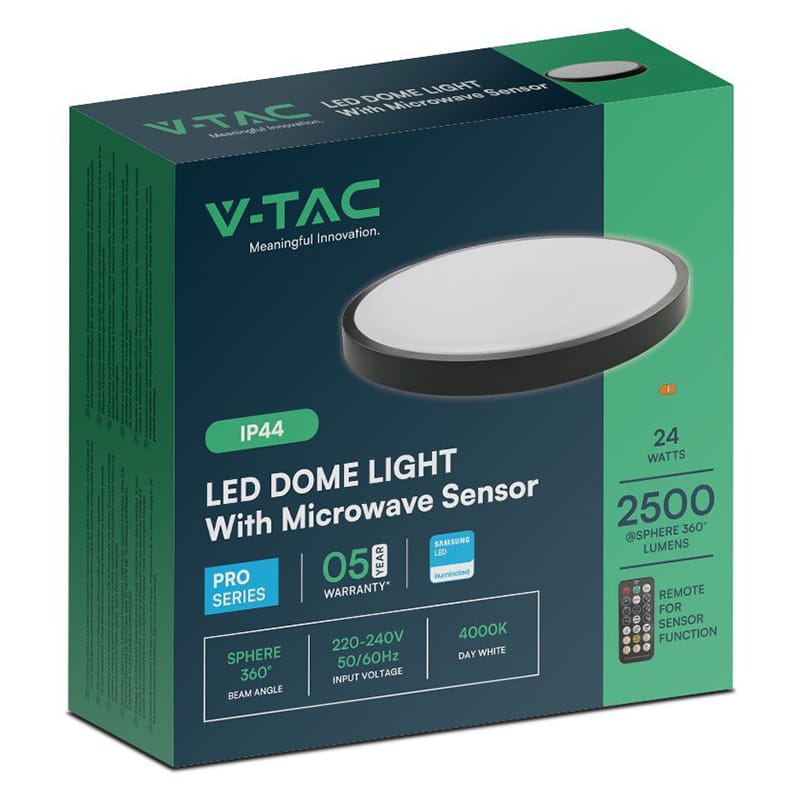 V-Tac Plafoniera LED Plafoniera LED V-Tac SKU-76701-24 | 24W, 4000K, IP44, Senzor Miscare