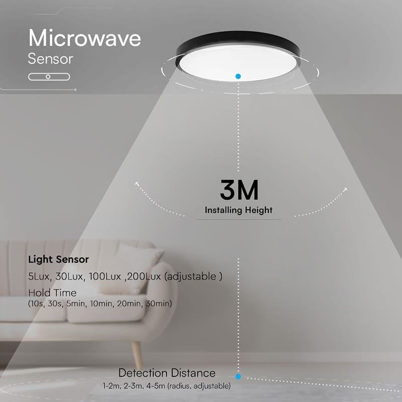 V-Tac Plafoniera LED Plafoniera LED V-Tac SKU-76701-24 | 24W, 4000K, IP44, Senzor Miscare