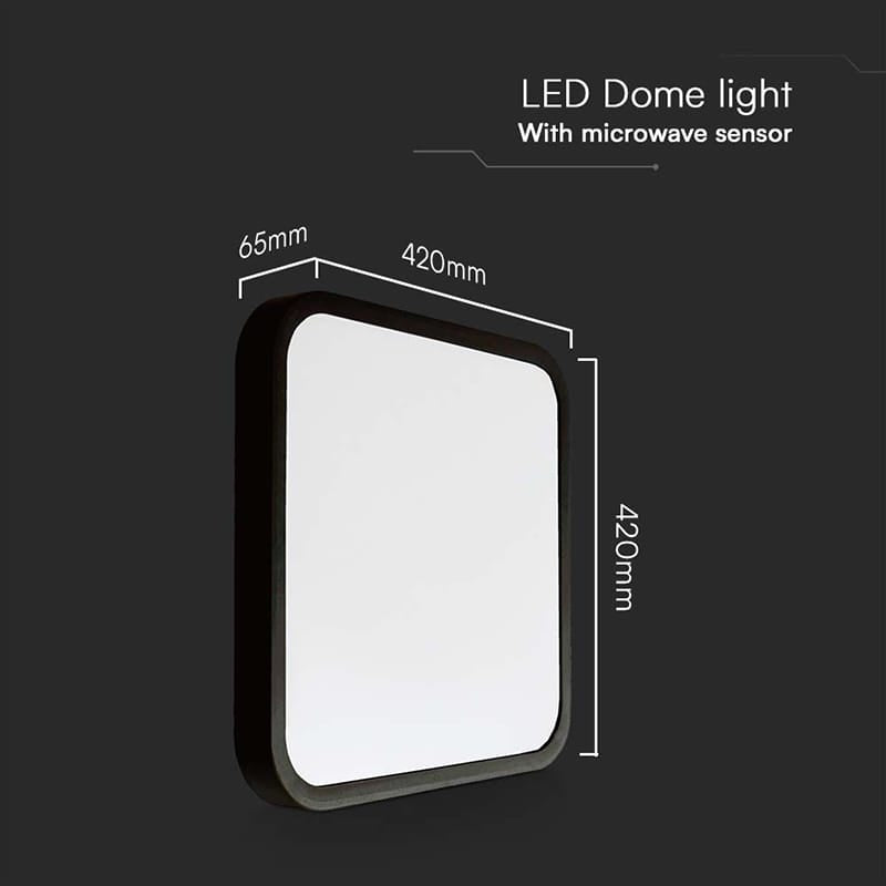 V-Tac Plafoniera LED Plafoniera LED V-Tac SKU-76741 | 36W, IP44, Senzor, 4000K, Negru