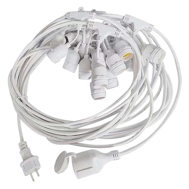 V-Tac Cablu Șir Luminos V-Tac SKU-7699 | 15m, 15 Socluri E27, IP65, Exterior