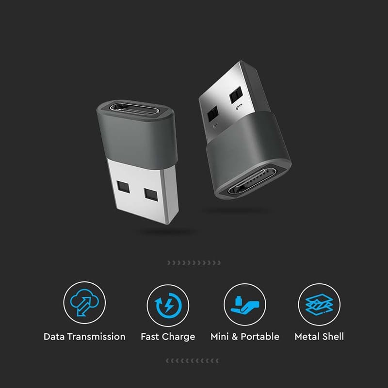 V-Tac Adaptor USB Adaptor USB V-Tac SKU-7745 | USB-C la USB-A