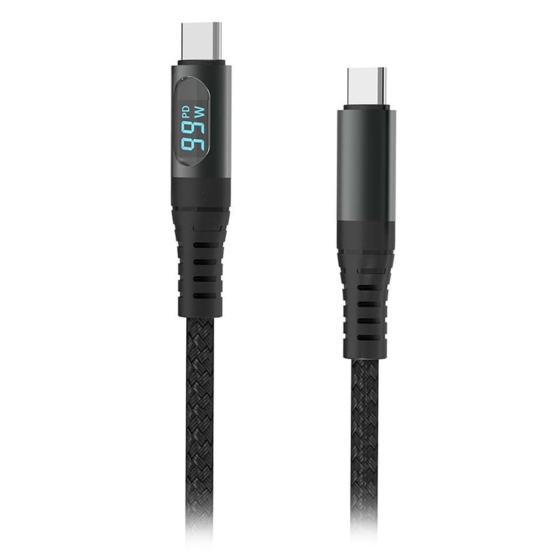 V-Tac Cablu USB-C Cablu V-Tac SKU-7746 | USB-C la USB-C, 1m, Cu Afisaj