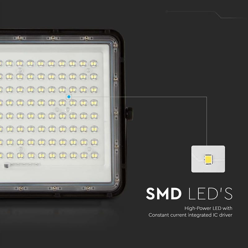 V-Tac Lampa LED Reflector LED Solar V-Tac SKU-7828 | 20W, 1800lm, 4000K, IP65, Negru