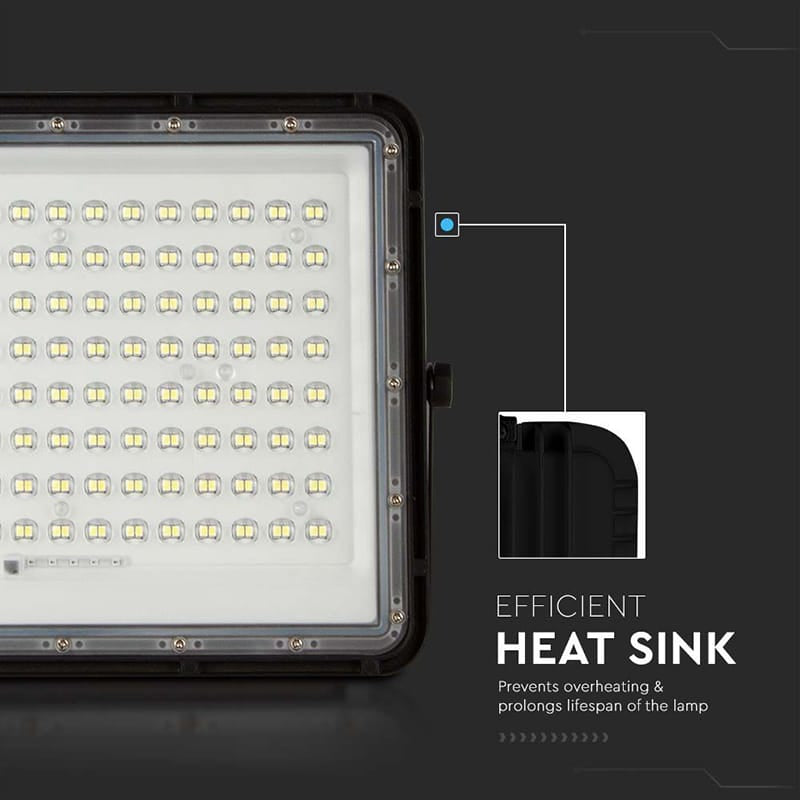V-Tac Lampa LED Reflector LED Solar V-Tac SKU-7828 | 20W, 1800lm, 4000K, IP65, Negru