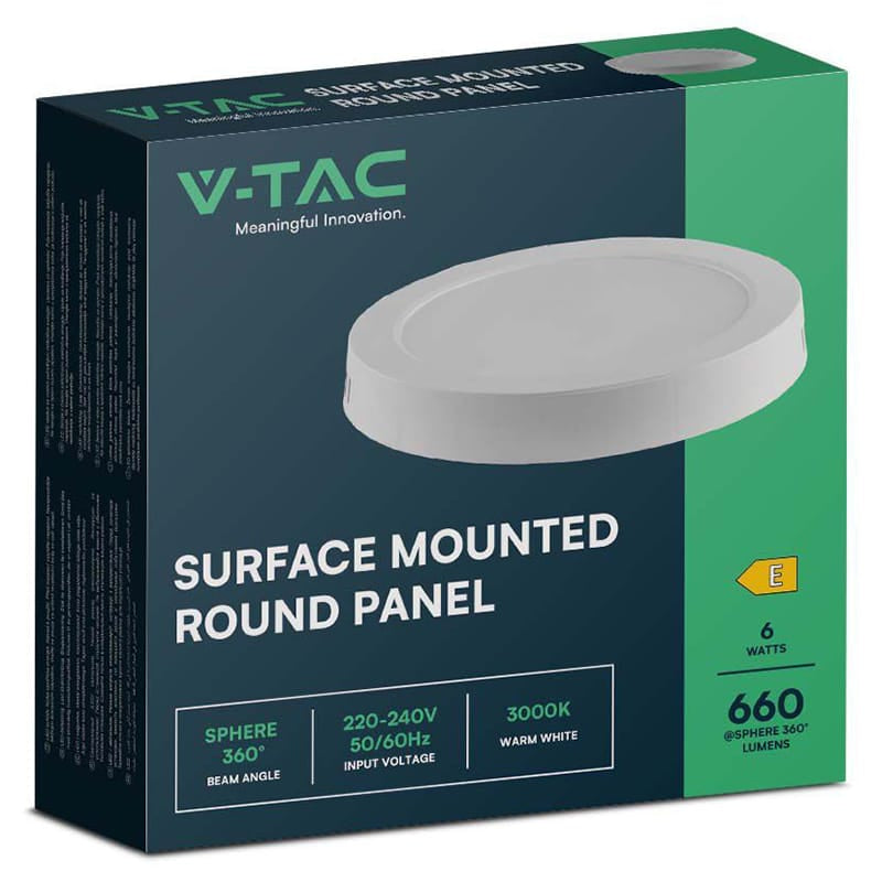 V-Tac Panou LED Panou LED V-Tac SKU-7870 | 6W, 3000K, Aplicabil