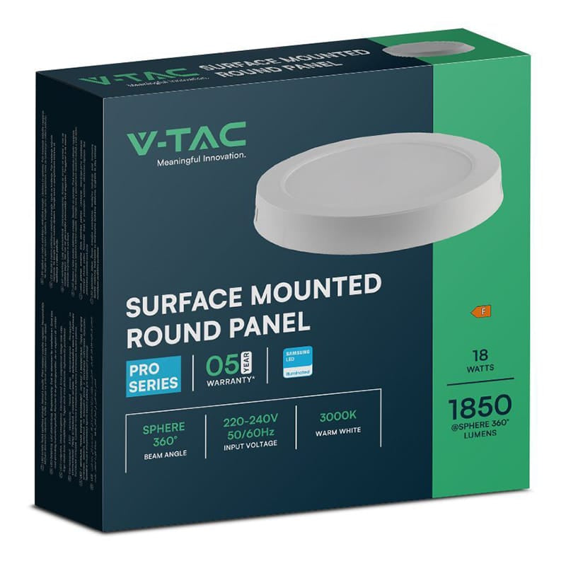 V-Tac Panou LED Panou LED V-Tac SKU-78771 | 18W, 4000K, Aplicabil