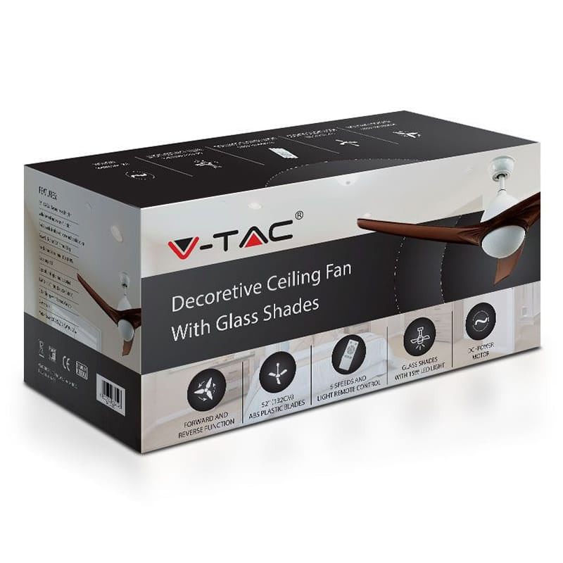 V-Tac Ventilator Ventilator de tavan V-Tac SKU-7920 | 35W, LED 3in1, 132cm, 5 viteze