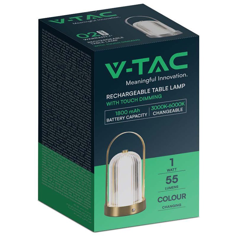 V-Tac Lampa birou Lampa Birou V-Tac SKU-7989 | 3in1, Acumulator 1800mAh, French Gold
