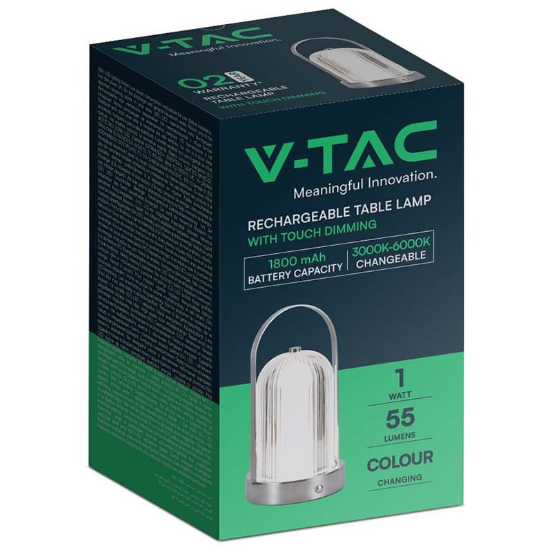 V-Tac Lampa birou Lampa Birou V-Tac SKU-7990 | 3in1, Acumulator 1800mAh, Crome
