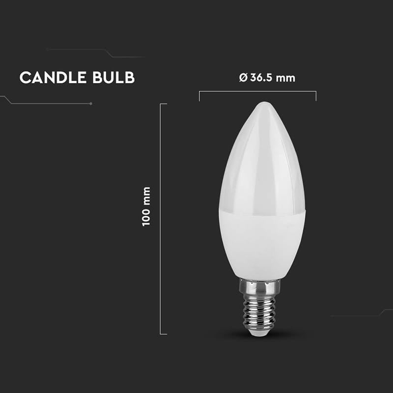V-Tac Bec LED SMART Bec LED V-Tac SKU-8040 | E14, 3.7W, 3000K, Cip Samsung