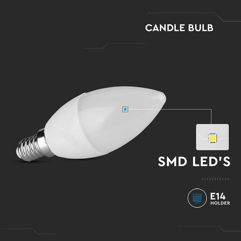 V-Tac Bec LED SMART Bec LED V-Tac SKU-8040 | E14, 3.7W, 3000K, Cip Samsung