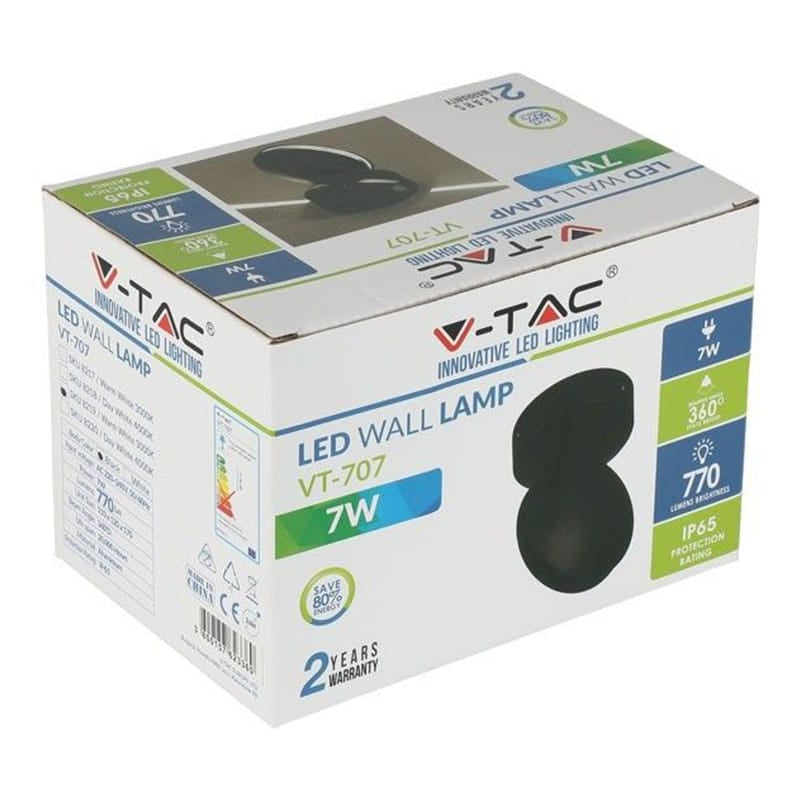 V-Tac Lampa LED Aplica LED Exterior V-Tac VT-707 SKU-8219 | 7W, IP65, 3000K, 770lm
