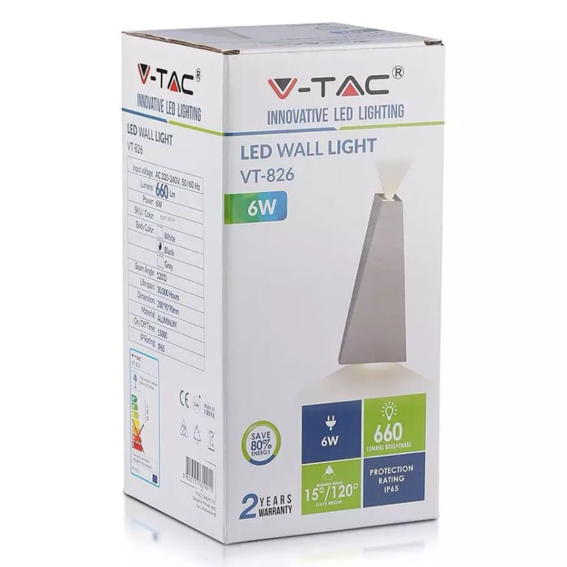 V-Tac Proiector LED Proiector LED V-Tac SKU-8297 | 6W, IP65, 3000K Alb Cald