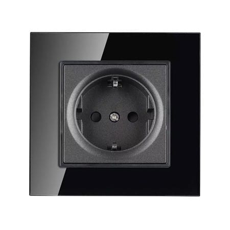 V-Tac Priza Priza V-Tac SKU-8399 | 16A, Rama Sticla, Negru