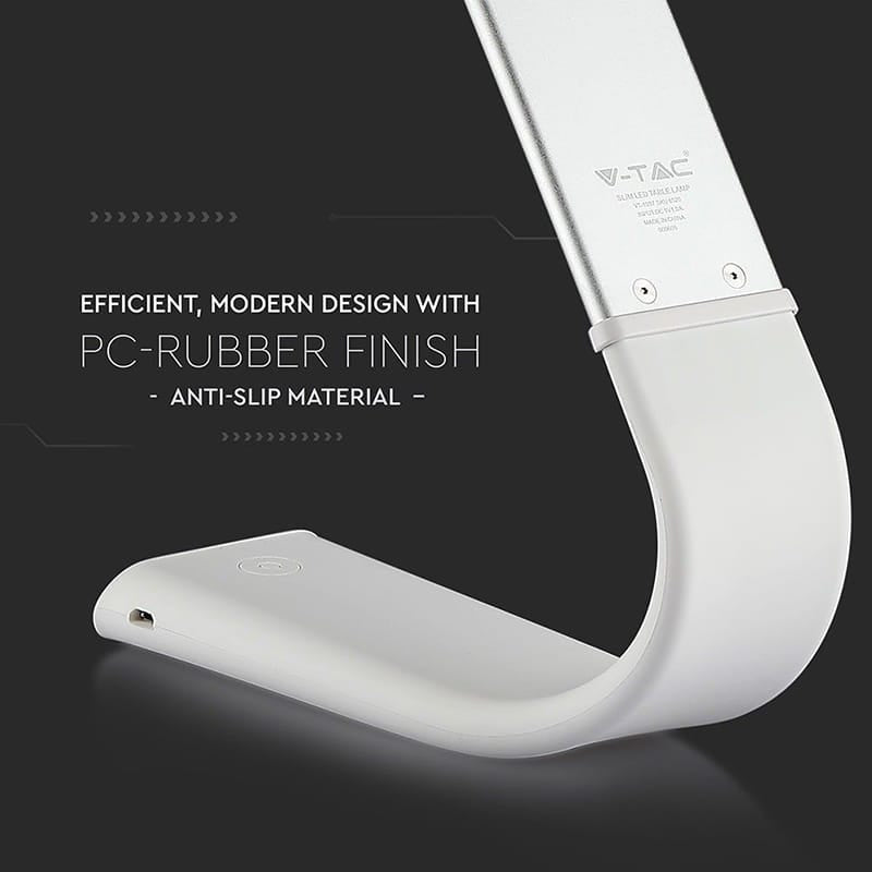V-Tac Lampă de birou LED V-Tac 3 în 1, flexibilă, reîncărcabilă, dimmer, 6,5W, albă